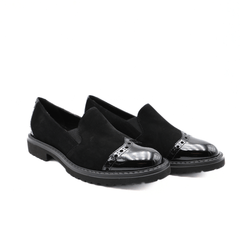 CINZIA VALLE SLIPON 10211 CAMOSCIO NERO