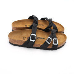BIRKENSTOCK CIABATTA 1026334 FRANCA BRAIDED NERO NARROW FIT