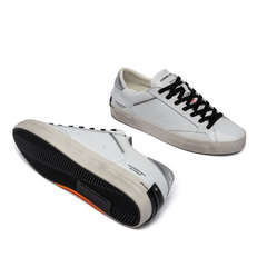 CRIME LONDON SNEAKERS 14004 DISTRESSED BIANCO