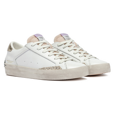 CRIME LONDON SNEAKERS 20001 DISTRESSED BIANCO