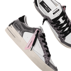 CRIME LONDON SNEAKERS SK8 21107 GLITTER ARGENTO