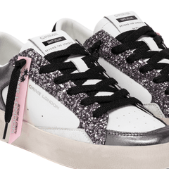 CRIME LONDON SNEAKERS SK8 21107 GLITTER ARGENTO