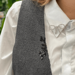 MARYLEY GILET 24IB248 GRIGIO-NERO PAILLETTES