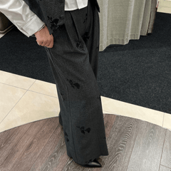 MARYLEY PANTALONE 24IB525 GRIGIO-NERO PAILLETTES