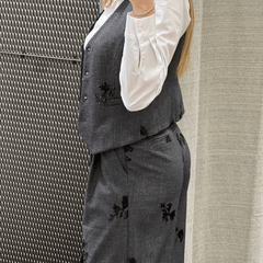 MARYLEY PANTALONE 24IB525 GRIGIO-NERO PAILLETTES