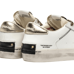CRIME LONDON SNEAKERS DISTRESSED 25000 10 BIANCO