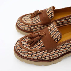 MAT20 MOCASSINO 3275 INTRECCIO CUOIO