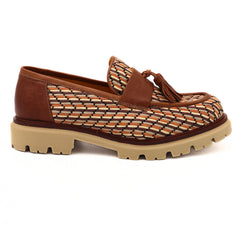MAT20 MOCASSINO 3275 INTRECCIO CUOIO