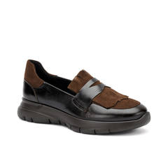 FRAU MOCASSINO 43Q0 FRANGE TESTA DI MORO