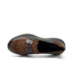 FRAU MOCASSINO 43Q0 FRANGE TESTA DI MORO