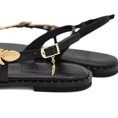 CARYATIS SANDALO 621609 NERO SPIGA ORO