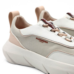 Alexander London Sneakers Eclipse nude con logo bordeaux