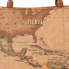 Borsa Geo Classic Alviero Martini con dettagli in pelle color cuoio.