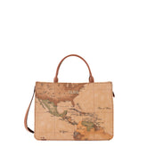 Borsa Geo Classic Alviero Martini con dettagli in pelle color cuoio.