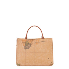 Borsa Geo Classic Alviero Martini con dettagli in pelle color cuoio.