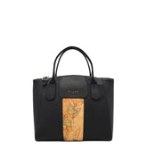 Borsa donna Alviero Martini Prima Classe nera elegante in tessuto saffiano.
