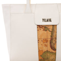 Borsa shopper bianca Alviero Martini 1^ Classe in ecopelle saffiano di qualità.