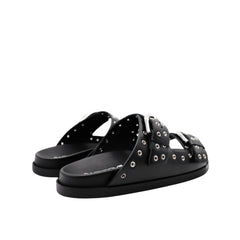 Ciabatta Ambitious 14365 Black con doppia fibbia acciaio.