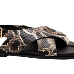 Sandalo Ambitious 14361 Piton Brown in pelle effetto pitone.