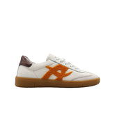 Sneaker Ambitious 14129 bianca in pelle con dettagli ocra