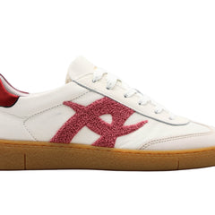 Sneaker Ambitious 14129 bianca in pelle con dettagli rosa