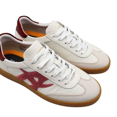 Sneaker Ambitious 14129 bianca in pelle con dettagli rosa