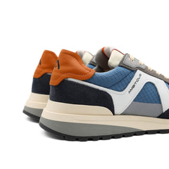 Scarpa Ambitious sneakers blu in pelle elegante vista laterale