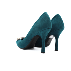 ALESSANDRA PELUSO DECOLLETE AN23 CAMOSCIO PETROLIO