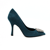 ALESSANDRA PELUSO DECOLLETE AN23 CAMOSCIO PETROLIO