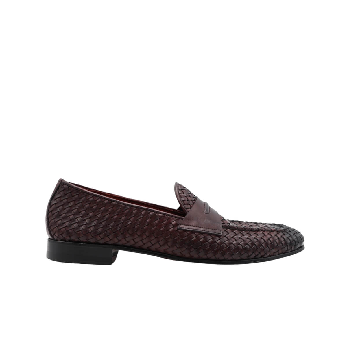 Mocassino Andrea Ferri AE93 Bordeaux in pelle vista laterale