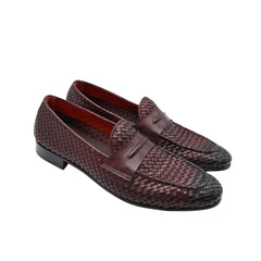 Mocassino Andrea Ferri AE93 Bordeaux in pelle vista laterale