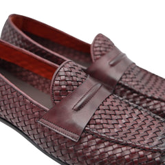 Mocassino Andrea Ferri AE93 Bordeaux in pelle vista laterale