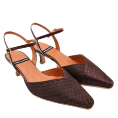 ANGEL ALARCON SLINGBACK 26021 RAFFIA MARRONE