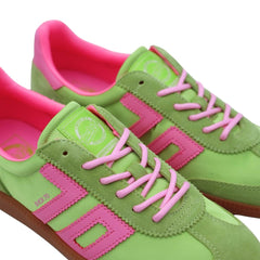 Sneakers Back 70 Ghost Verde e Rosa in camoscio e satin