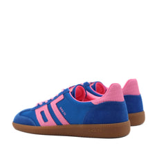 Sneakers Back 70 Ghost blu e rosa in tessuto satinato e pelle scamosciata