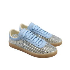 Scarpe Back70 SMART T26 104 azzurre in pelle di qualità e strass argento