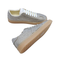 Sneakers BACK 70 Strass Smart in pelle argento con dettagli brillanti.
