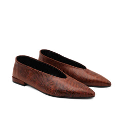 BOTTEGA LOTTI BALLERINE PITONE 411A089 WHISKY