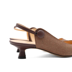Slingback da donna marrone in pelle Bottega Lotti