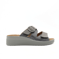 GRÜNLAND CIABATTA DIDA CE0464 STRAPPO GRIGIO