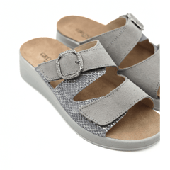 GRÜNLAND CIABATTA DIDA CE0464 STRAPPO GRIGIO