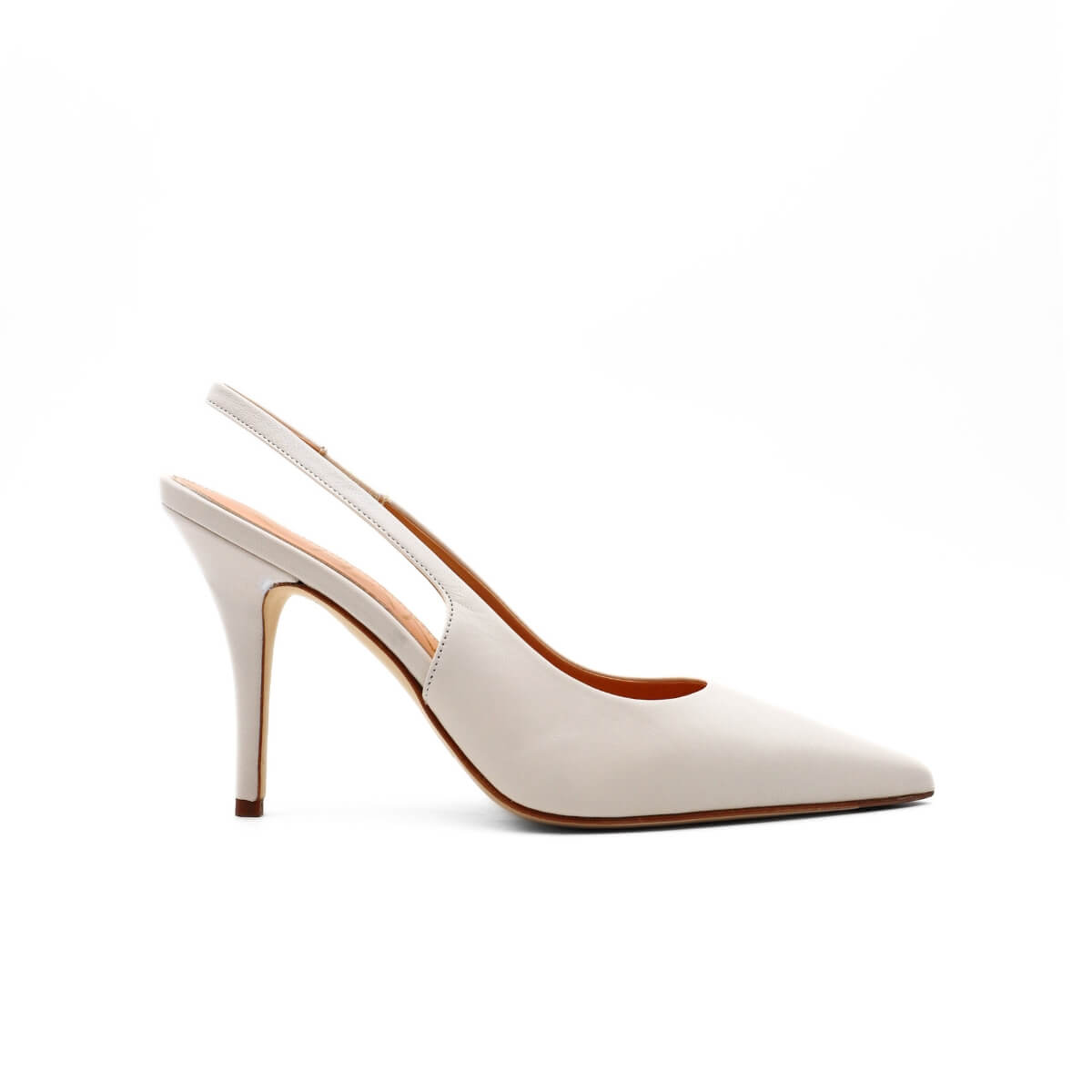Slingback Chantal 1962 in pelle bianca vista laterale