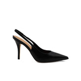 Slingback Chantal 1962 in pelle nera vista laterale