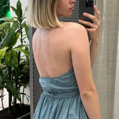 CROCHÈ ABITO CHEMISIER CR06433 CELESTE