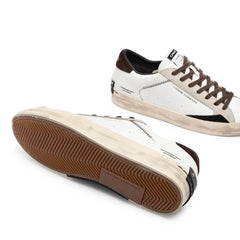 CRIME LONDON SNEAKERS DISTRESSED 10003 10 BIANCO MARRONE