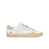 Sneakers Crime London Dstrezzed bianco e grigio chiaro in vera pelle