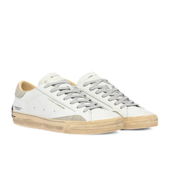 Sneakers Crime London Dstrezzed bianco e grigio chiaro in vera pelle
