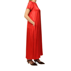 CROCHÉ ABITO LUNGO SATIN 817 ROSSO