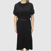 CROCHÈ ABITO IN MAGLIA CR11432 NERO