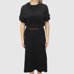 CROCHÈ ABITO IN MAGLIA CR11432 NERO